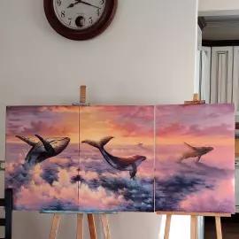 The author's oil triptych painting "Liberation"